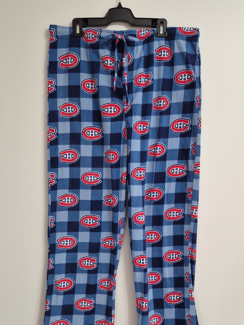 NHL Montreal Canadiens Navy and Light Blue Team Print Fleece Pants Pajama